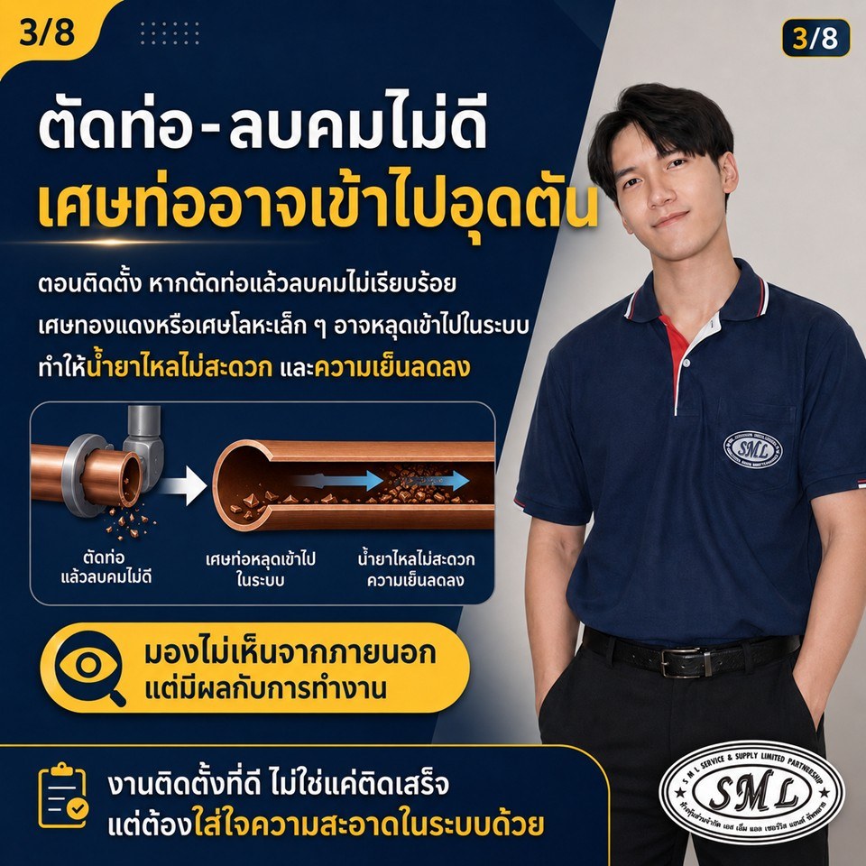 แอร์ติดตั้งใหม่ได้ไม่นาน แต่ทำไมไม่เย็น? ภาพที่ 3